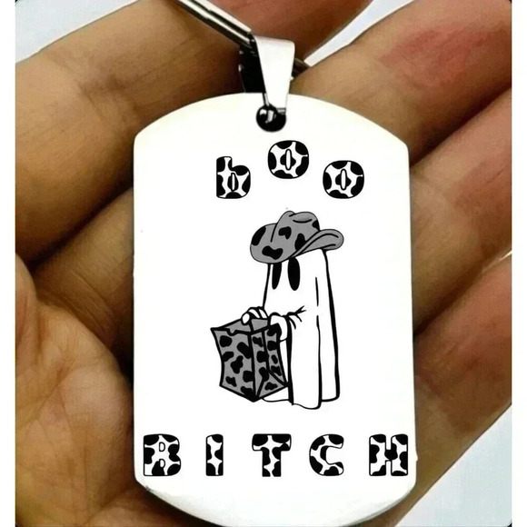 Ghost Boo B.. Hat Halloween Costume Trick And Treat Hot Funny Keychain - Picture 1 of 1